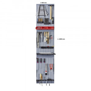 Kit 3 panouri perforate vertical/orizontal 1200x600 pentru scule profesionale cu set de 12 carlige - Img 2