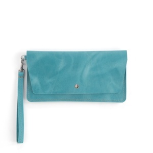Kit geanta de mana (wristlet) Addison din piele Tandy Leather, aqua, 25 x 14 x 6 cm