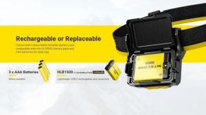 Lanterna Frontala Nitecore HA29 UHE, 1200 Lumeni, USB-C, Acumulator 2500 mAh, Rezistenta la Frig, IPX8 - Img 12