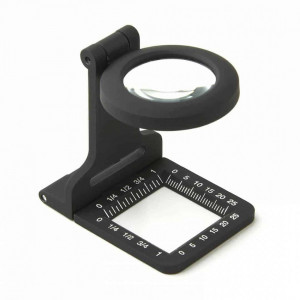Lupa pliabila Metal LinenTes cu LED și masuratori 5x30 mm - Carson - Img 1