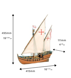 Navomodel Caravel La Niña, scara 1:65 Kit machetă navă din lemn - Artesania Latina - Img 3