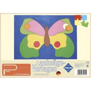 Pebaro 312/1S, Sablon din lemn, fluture, pentru traforaj, dimensiunea A4 - Img 1