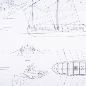 Planuri constructie navomodel, Canoniera Suedeza, Lungime: 345mm, Amati Italia - Img 2