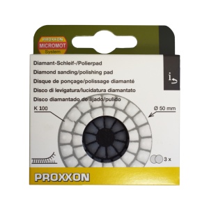 Proxxon 28657, Set 3 discuri diamantate GR100 pentru netezire si debavurare, diametru 50 mm, pentru WP/A si WP/E - Img 3