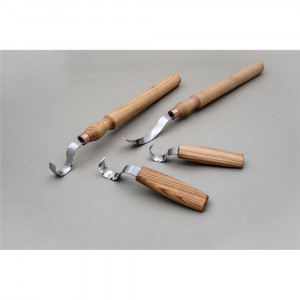 S11 Set 4 cutite cu carlig de sculptura/cioplit, BeaverCraft - Img 4