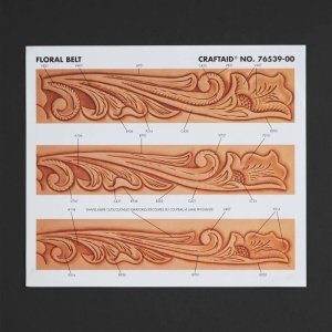 Sablon reutilizabil Craftaid, model curea cu volute florale (Floral Belt) pentru modelaj piele - Tandy Leather 76539-00