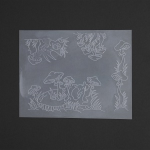 Sablon reutilizabil Craftaid, model fosile si ciuperci (Fossil Fungi) pentru modelaj piele - Tandy Leather 76657-00 - Img 2