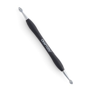 Scula de modelaj piele cu doua capete Craftool Pro, lingura rotunda fina / mica - Tandy Leather 8039-08 - Img 3
