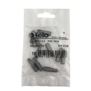 Set 10 biti Felo, seria Industrial profil Pozidrive, C6.3, PZ3, 25mm - Img 1