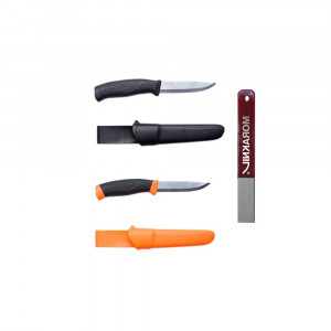 Set 2 cutite bushcraft si diamant de ascutire, Morakniv
