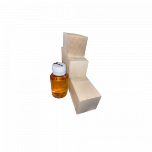 Set 3 blocuri de lemn de paltin pentru cioplit 45x50mm cu 100 ml ulei tung - Img 2