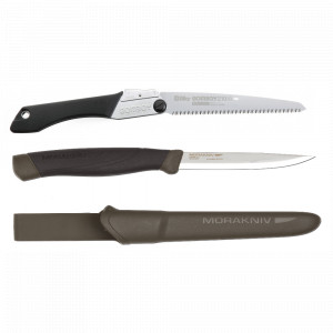 Set Cuțit Companion, Heavy Duty MG Si Fierastrau pliabil bushcraft, camping Silky Gomboy 210mm cu 10dinti, 30mm