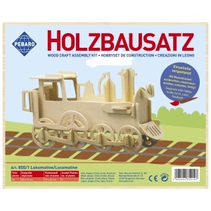 Set de constructie din lemn „Locomotiva” debitat cu laser Pebaro - Img 2