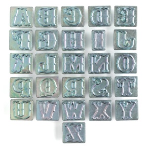 Set stante embosare piele ALFABET litere mari de 19mm. - Img 3