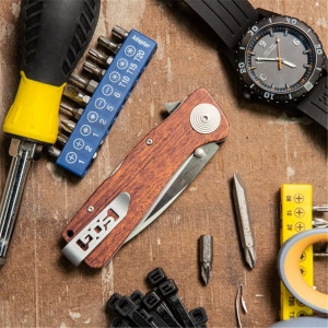 TWI24-CP Briceag Twitch XL Drop Point, Satin, Maner lemn, SOG - Img 10