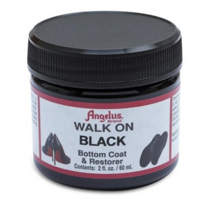 Vopsea acrilica neagra pentru talpi si tocuri Angelus Walk On Black, 60 ml