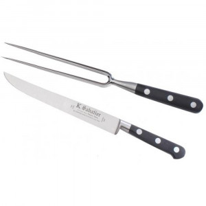 1110DECFOURCHB Set cutit si furculita baioneta, cutie cadou, lungime 20cm, Sabatier Authentique - Img 1
