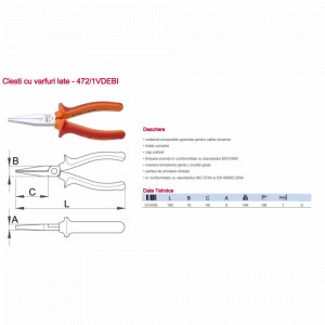 472/1VDEBI Cleste/Patent izolat cu varfuri late, Unior - Img 2