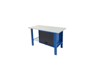 Banc de lucru metalic Werkmeister 1500-25, 1500 mm, dulap cu usa
