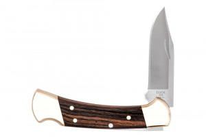 Briceag de vanatoare Buck 112 Ranger (0112BRSFG-B / 0112BRS-B), otel 420HC, alama si abanos, Lockback - Img 4