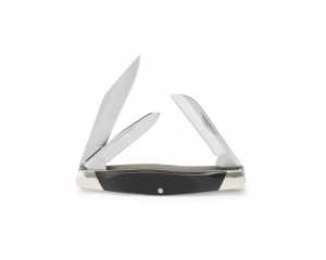 Briceag traditional Buck 303 Cadet (0303BKS-B / 0303RWS-B), 3 lame otel 420HC, slipjoint, negru / lemn Rosewood - Img 5