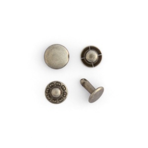 Capse Segma (Line 16), finisaje alama, alama antica, nichel antic si gunmetal - Tandy Leather - imagine 2