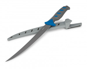 Cutit de filetat Buck 147 Hookset Salt Water 0147BLS-B, lama flexibila 23 cm, maner gri-albastru, teaca inclusa - Img 2