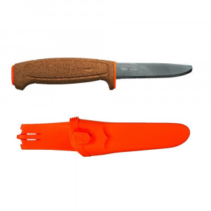 Cutit Morakniv flotabil zimtat pentru pescuit si activitati nautice, varf de siguranta, teaca inclusa portocalie Hi-Vis,