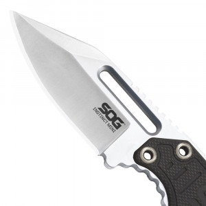 Cutit neck knife SOG Instinct Mini G10 Satin, otel 5Cr15MoV, lama Drop Point 48 mm - Img 3