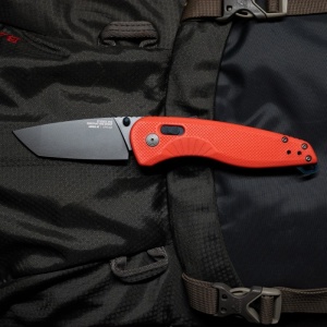 Cutit pliabil SOG Aegis AT Tanto Rescue Red 11-41-08-41, lama Tanto CRYO D2 Black TiNi, deschidere asistata S.A.T., AT-XR Lock, maner GRN Rescue Red, EDC Premium - Img 11