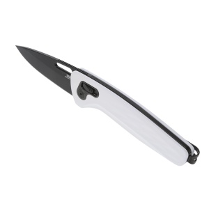 Cutit pliabil SOG One-Zero XR White Black Chrome 12-73-05-57, lama CPM S35VN Polished, XR Lock, Flipper, maner G10 White cu insertii Cromate, EDC Premium