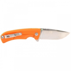 Cutit pliabil SOG Tellus FLK Blaze Orange 14-06-03-43, lama Drop Point CRYO 440 Stonewashed, Frame Lock, deschidere Flipper, maner GRN Blaze Orange, EDC Outdoor - Img 4