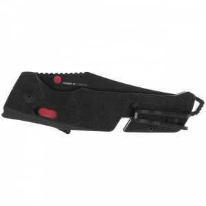 Cutit pliabil SOG Trident AT Black Serrated 11-12-02-41, lama Drop Point partial zimtata CRYO D2 Black TiNi, deschidere asistata S.A.T., AT-XR Lock, taietor de centura, spargator de geam, maner GRN Black - Img 3