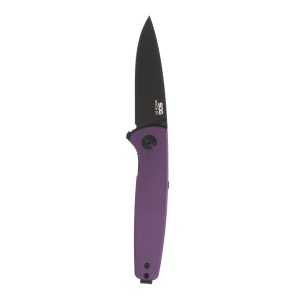 Cutit pliabil SOG Twitch III Purple 11-15-06-43, lama Drop Point D2, deschidere asistata S.A.T., maner aluminiu mov, EDC Premium - Img 3