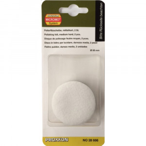 Discuri din pasla pentru lustruire Proxxon 28666, 50 mm, densitate medie-mare, set 2 bucati, pentru LHW si WP/E - Img 2