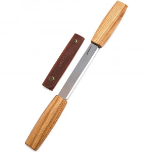 DK2S Cutit de tragere in lemn cu teaca de piele, BeaverCraft - Img 1
