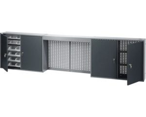 Dulap suspendat 2400x600x190 mm, cu 4 usi, 4 polite, 36 casete si panou perforat - Img 2