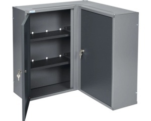 Dulap suspendat pentru colt 600x600x190 mm, cu 2 usi si 4 polite