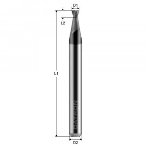 Freza 2 caneluri, Datron 0078013K, 1.3x2.6x3.0mm - Img 3