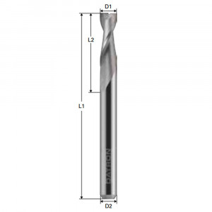Freza cu 2 caneluri, Datron 0068620, 2.0x3.175mm - Img 3