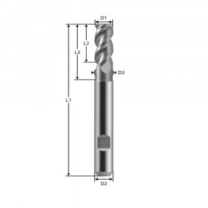Freza cu 3 caneluri, Datron 0068033A, 3.0x6.0mm - Img 5