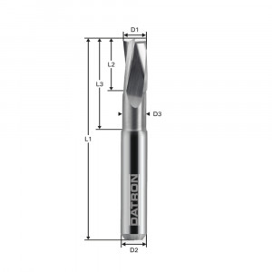 Freza Datron 0068056K, 3 Caneluri, D6 mm, L12 mm, Coada 6 mm - Img 2