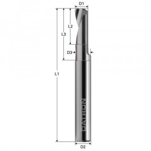 Freza Datron 0068803A, 1 Canelura, D3 mm, L5 mm, Coada 6 mm - Img 3