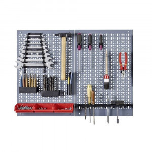 Kit 2 panouri perforate vertical/orizontal 800x600 pentru scule profesionale cu set 26 carlige - Img 2