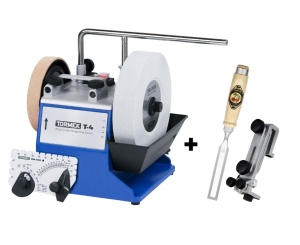 Pachet masina ascutit/polizat, Tormek T-4 Original cu dalta Kirschen (20 mm) si atasament ascutire SE-77 Square Edge Jig - Img 1
