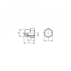 Piulite hexagonale infundate M8-M20 DIN1587 otel zincat, 5 bucati - Img 2