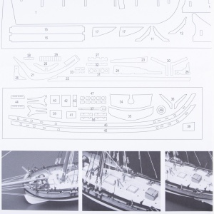 Planuri contructie navomodel, salupa Lady Nelson, Scara 1:64, Lungime: 530mm, Amati Italia - Img 2