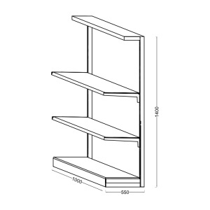 Raft lateral magazin, 1000x550x1400 mm