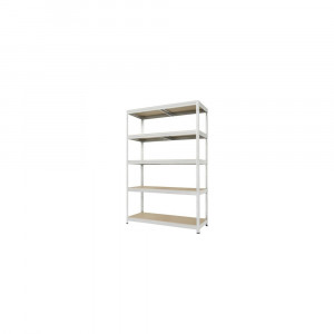 Raft metalic cu 5 polițe din lemn 1200x600x1800 mm max. 250 kg/poliță, montaj rapid cu cleme, zincat