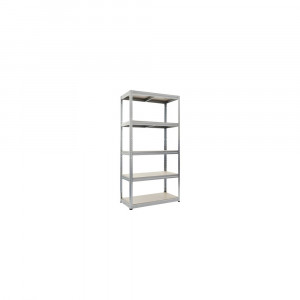 Raft metalic cu 5 polițe din lemn 900x600x1800 mm max. 350 kg/poliță, montaj rapid cu cleme